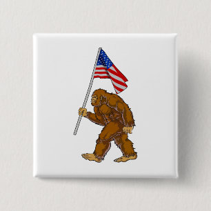 American Flag Bigfoot Button