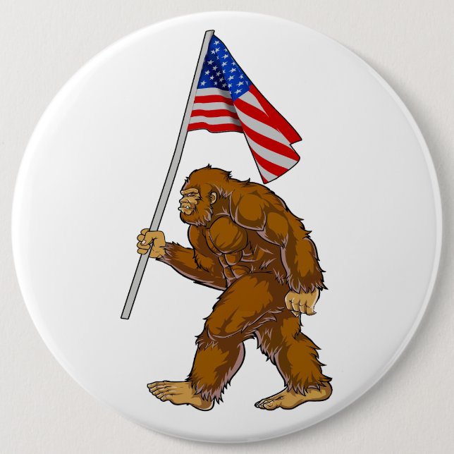 American Flag Bigfoot Button (Vorderseite)