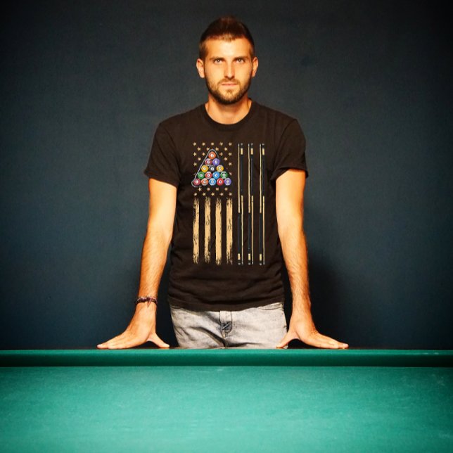 American Flag Billiard Pool Player T - Shirt (Von Creator hochgeladen)