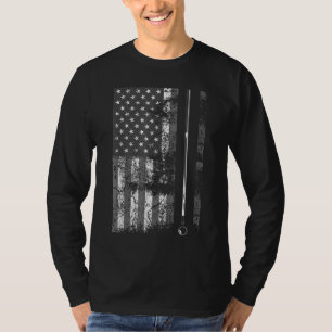 American Flag Billiard Stick Niedliches Tischspiel T-Shirt