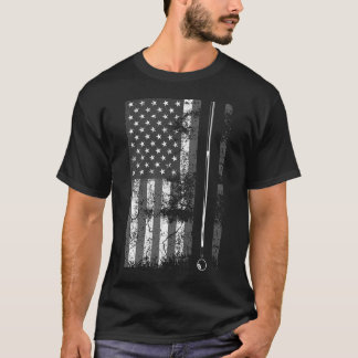 American Flag Billiard Stick Niedliches Tischspiel T-Shirt