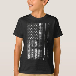 American Flag Billiard Stick Niedliches Tischspiel T-Shirt