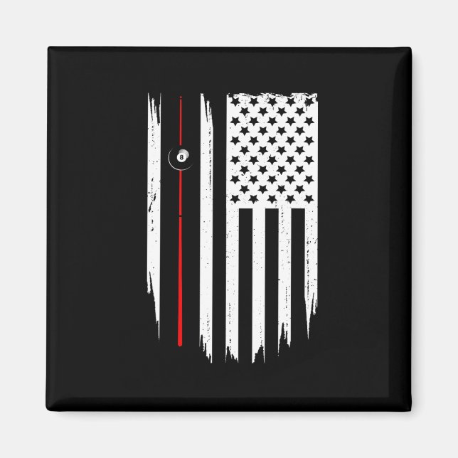 American Flag Billiards Pool Player Apparel - Bill Magnet (Vorne)