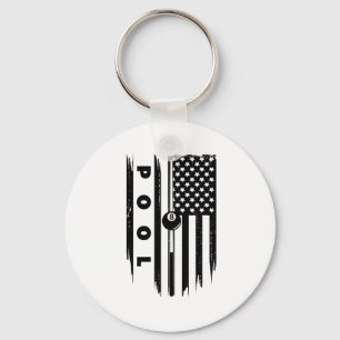 American Flag Billiards Pool Player Apparel - Bill Schlüsselanhänger