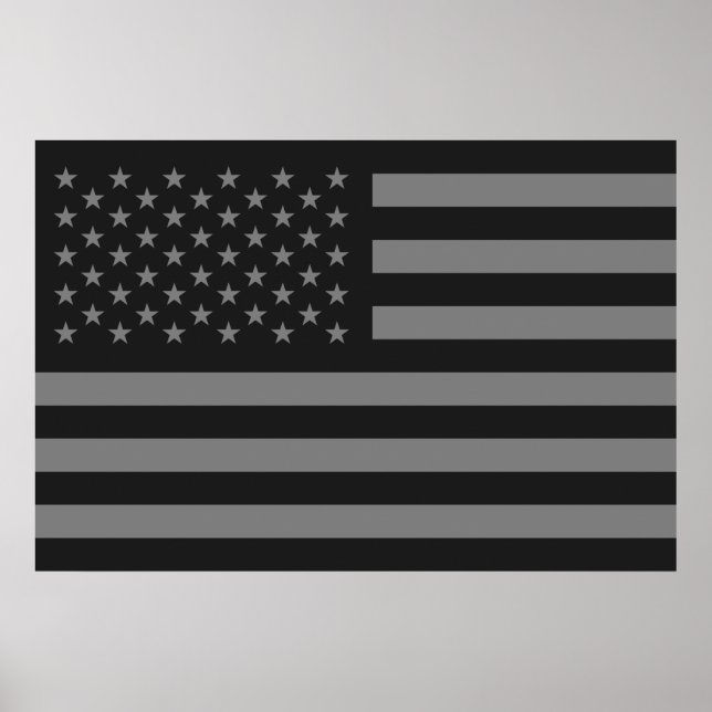 American Flag Black Gray Poster (Vorne)