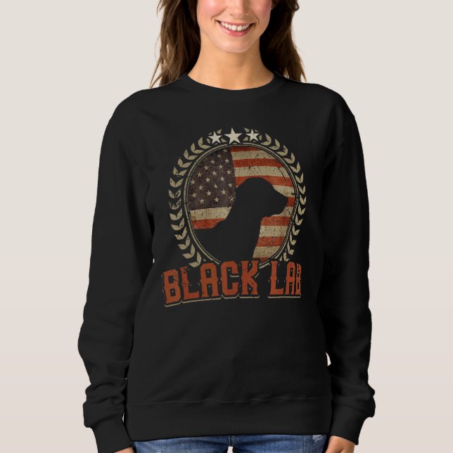 American Flag Black Lab American Flag Usa Patrioti Sweatshirt (Vorderseite)