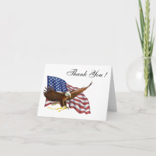 American Flag Blank Merci Cartes