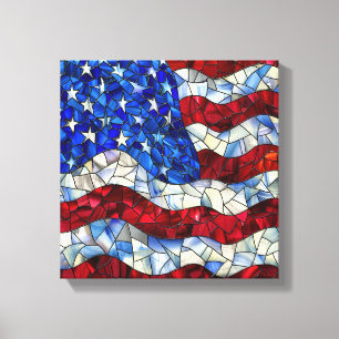 American Flag Bleiglas Canvas Print Leinwanddruck