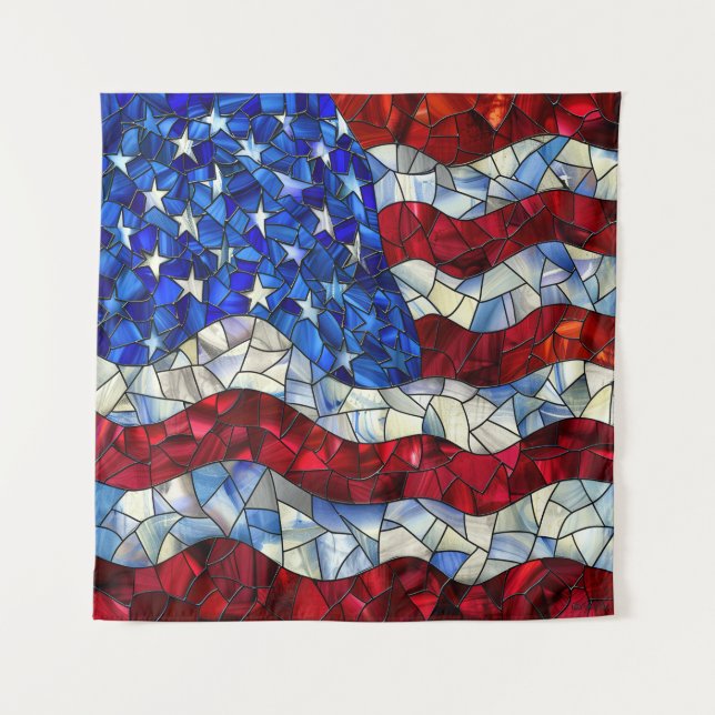 American Flag Bleiglas Tapestory Wandteppich (Vorderseite)