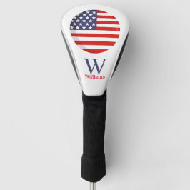 AMERICAN FLAG Blue Monogram Golf Head Cover Golf Headcover