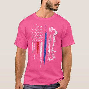 American Flag Bowhunting Bow Archery Usa Deer Hunt T-Shirt