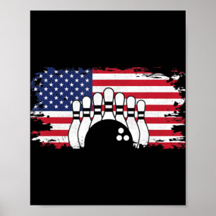 American Flag Bowling Apparel - Bowling Poster