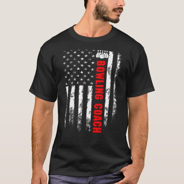 American Flag Bowling Coach Backside T-Shirt (Vorderseite)