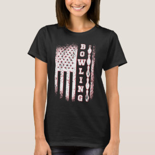 American Flag Bowling Patriot Bowler Bowling Team T-Shirt