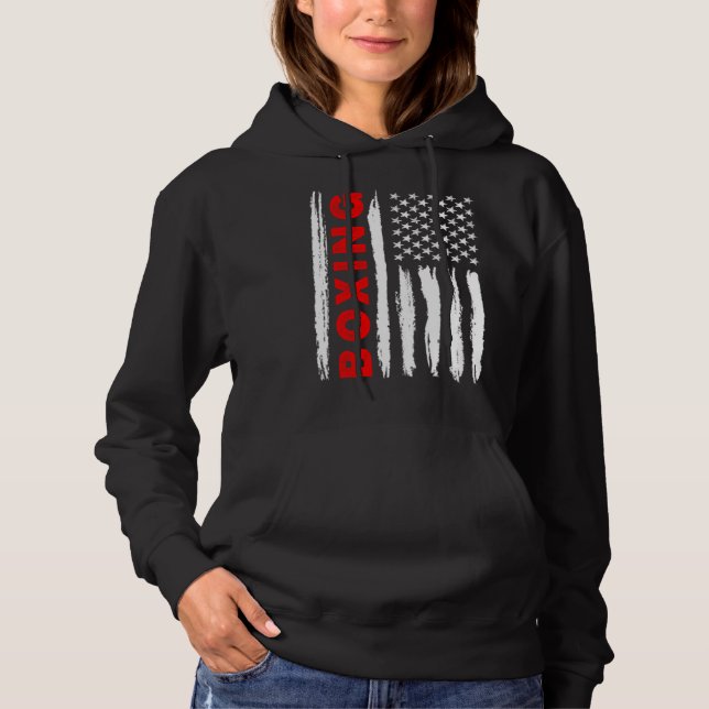 American Flag Boxing USA Men Women US Flag Hoodie (Vorderseite)