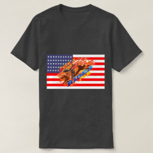 American Flag Bull Rider T-Shirt