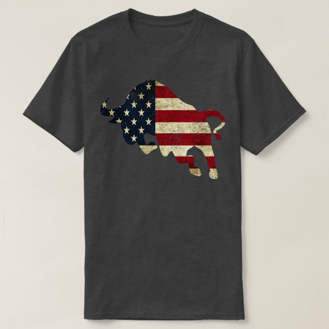 American Flag Bull T-Shirt (Design vorne)