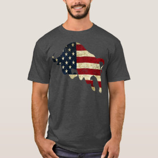 American Flag Bull T-Shirt