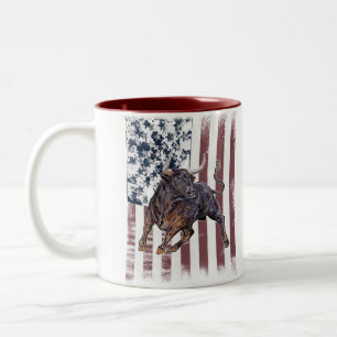 American Flag Bull Zweifarbige Tasse