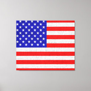 American Flag Burlap Linen Rustikal Jute Leinwanddruck