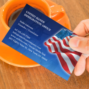 American Flag Business Card Visitenkarte