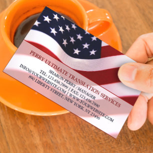 American Flag Business Card Visitenkarte