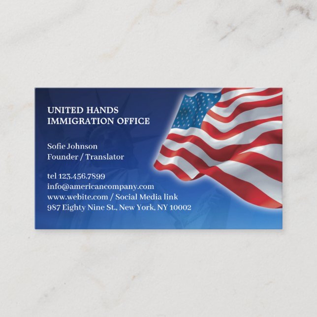 American Flag Business Card Visitenkarte (Vorderseite)