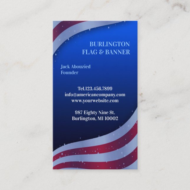 American Flag Business Card Visitenkarte (Vorderseite)