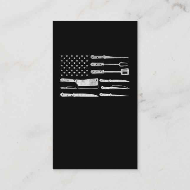 American Flag Butler Vintag Cooking USA Koch Visitenkarte (Vorderseite)