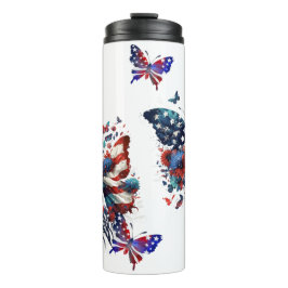 American Flag Butterfly Thermosbecher