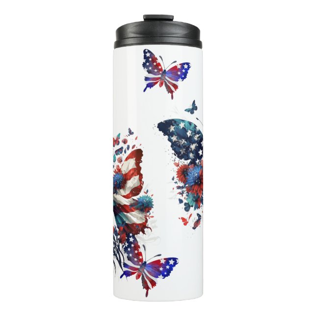 American Flag Butterfly Thermosbecher (Vorderseite)