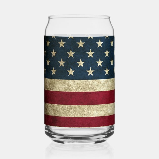 American Flag Can Glass Single oder Glass Set Dosenglas (Vorderseite)
