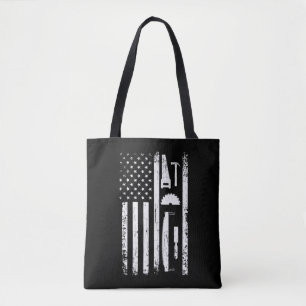 American Flag Carpenter Tools Woodworker Handwerke Tasche
