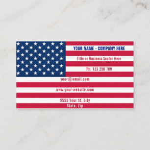 American Flag Carte de visite USA Professionnel