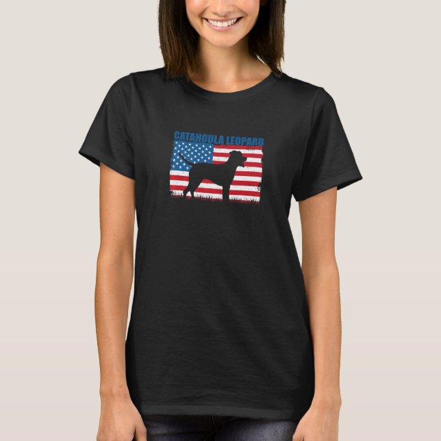 American Flag Catahoula Leopard T-Shirt (Vorderseite)