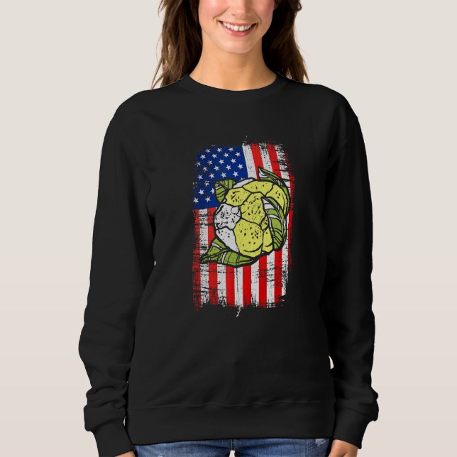 American Flag Cauliflower Bauern Liebe Wachau Sweatshirt (Vorderseite)