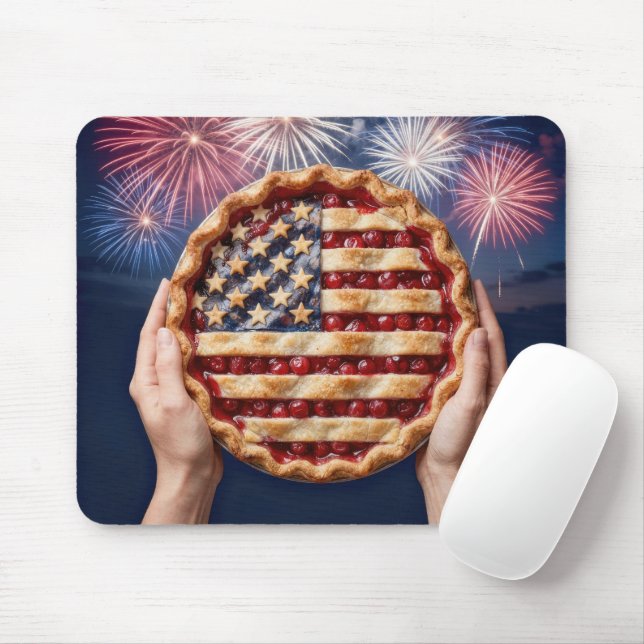 American Flag Cherry Pie Mousepad (Mit Mouse)