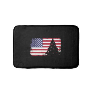 American Flag Christmas Badematte