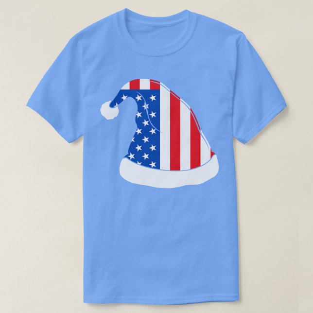 American Flag Christmas Hat Tshirt (Design vorne)