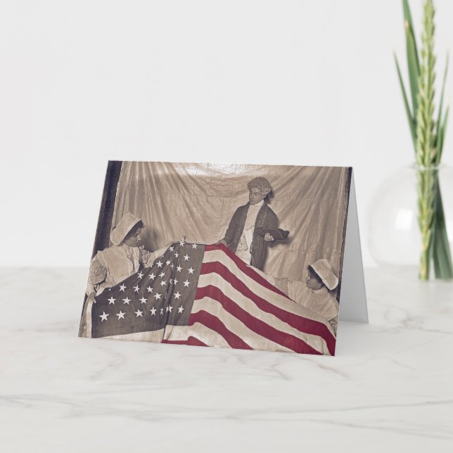 American Flag Circa 1890er Jahre Fotografie und Zi Karte (Vorderseite)