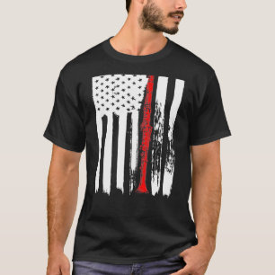 American Flag Clarinet Thirt Flute Musician Instr T-Shirt
