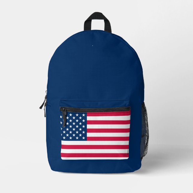 American Flag Colors Blue Bedruckter Rucksack (Vorderseite)