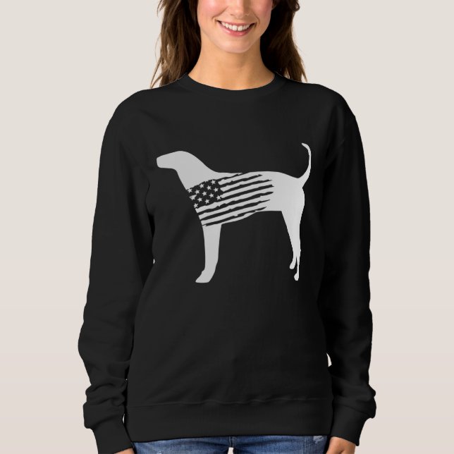 American Flag Coonhound For Plott Bluetick Redbone Sweatshirt (Vorderseite)
