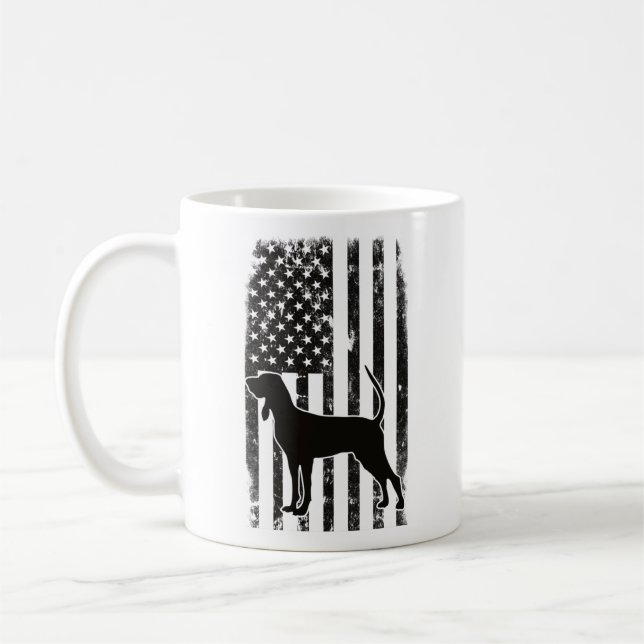 American Flag & Coonhound Kaffeetasse (Links)