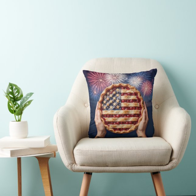 American Flag Crust on a Cherry Pie Kissen (Stuhl )