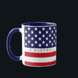 American Flag Custom Tasse<br><div class="desc">Eine einzigartige US-amerikanische Flaggen-individuelle Name-Tasse.</div>