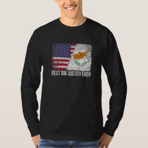 American Flag & Cyprus Flag Best Big Sister je F T-Shirt