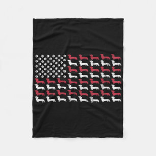 American Flag Dackel Patriotic Hunde Männer Frauen Fleecedecke