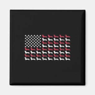 American Flag Dackel Patriotic Hunde Männer Frauen Magnet