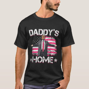 American Flag Daddy's Zuhause Trump 2024 Patriotic T-Shirt